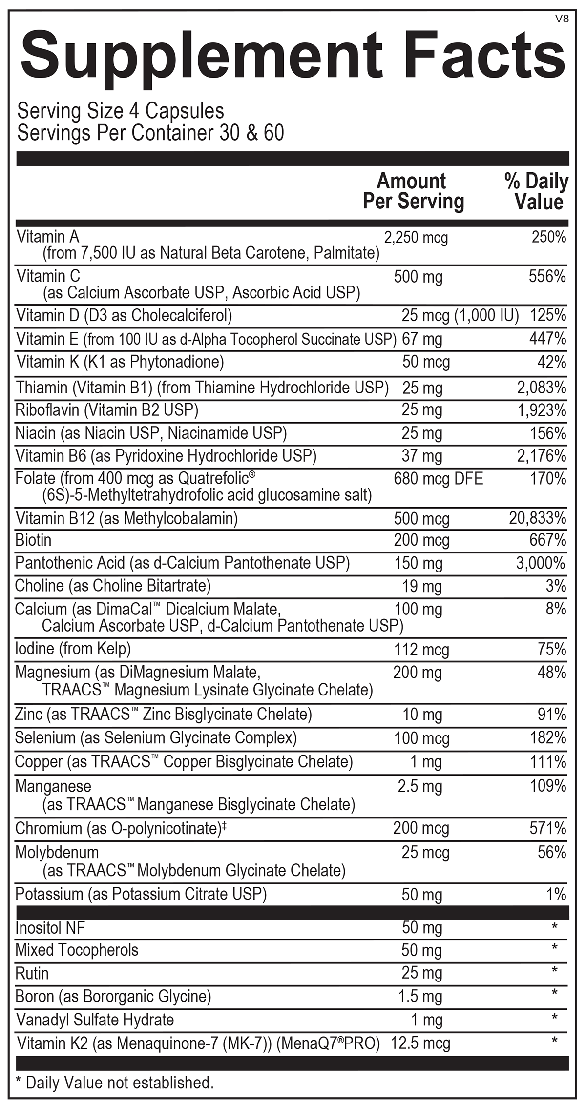 Alpha Base Capsules without Iron (240 capsules) - Vitalized 