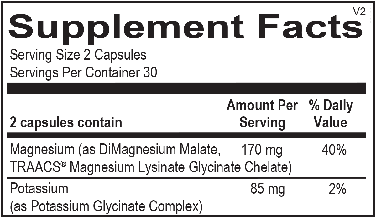 Reacted Magnesium & Potassium (60 capsules) - Vitalized 