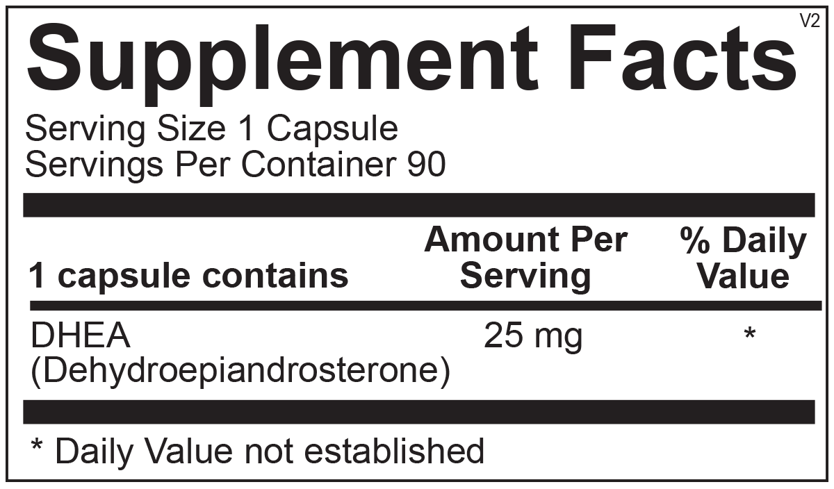 DHEA 25mg (90 capsules) - Vitalized 